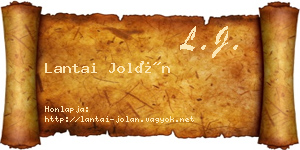 Lantai Jolán névjegykártya